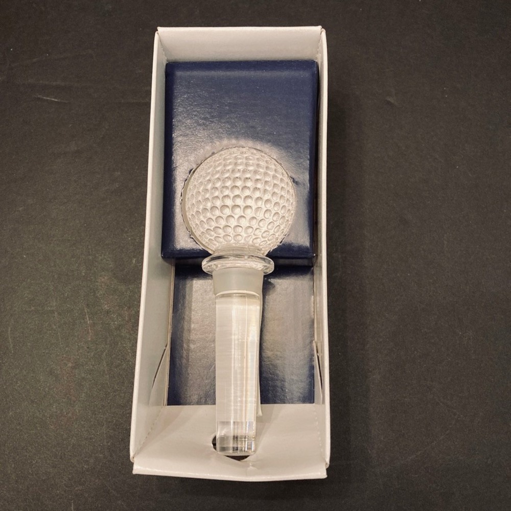 Mikasa Tee Time Lead Crystal Golf‎ Ball Bottle Stopper NEW Austria 4.5"